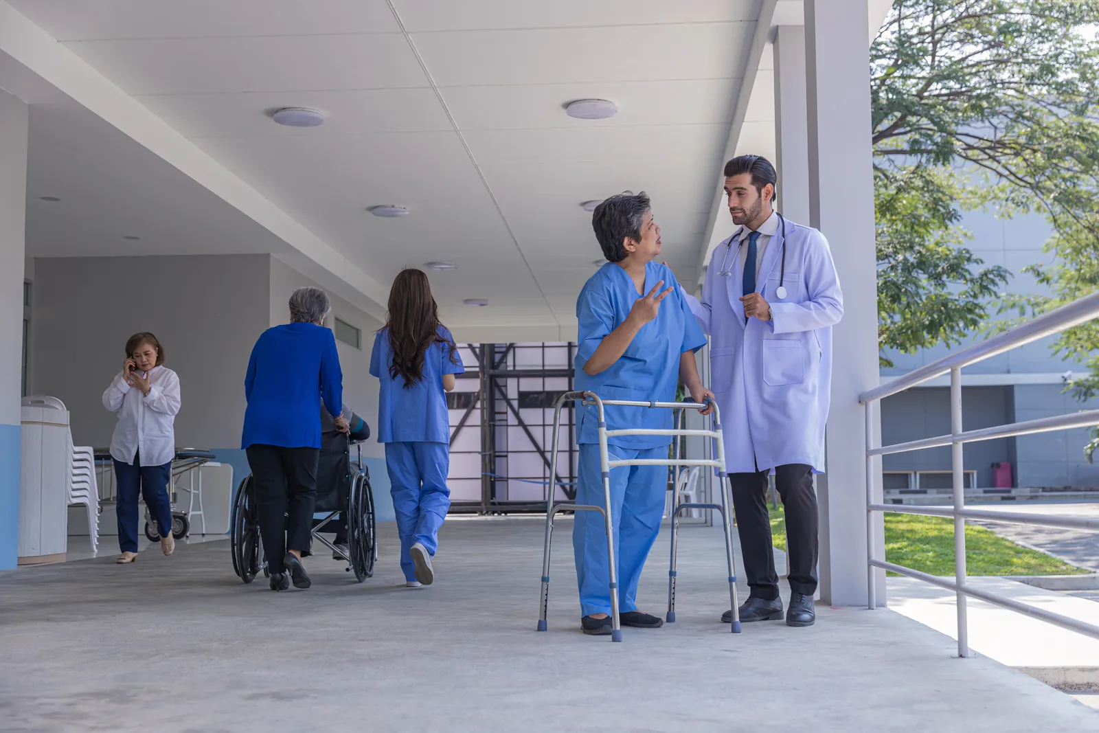 Dr. Shikha guiding senior mobility therapy