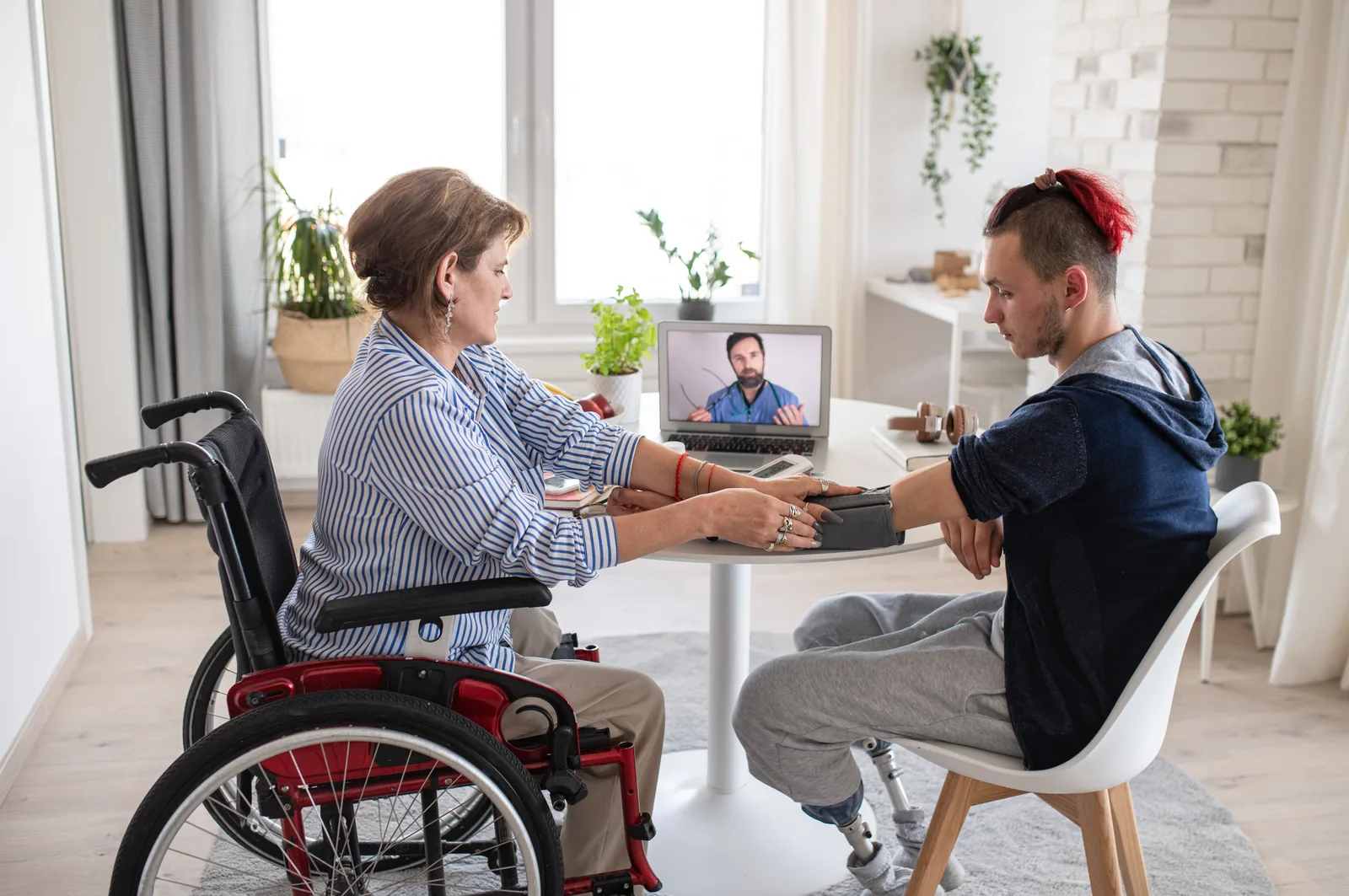 A Cerebron therapist running a guided tele-rehabilitation session